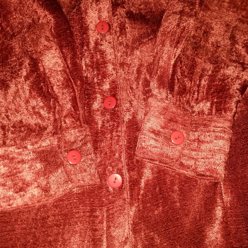 Don’t Mess With Texas women velvet blouse shirt Long Sleeve, RED, Small, New-WOT - Picture 6 of 7